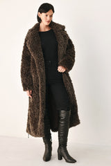 COZY IN THE CITY BELTED FAUX FUR MIDI COAT