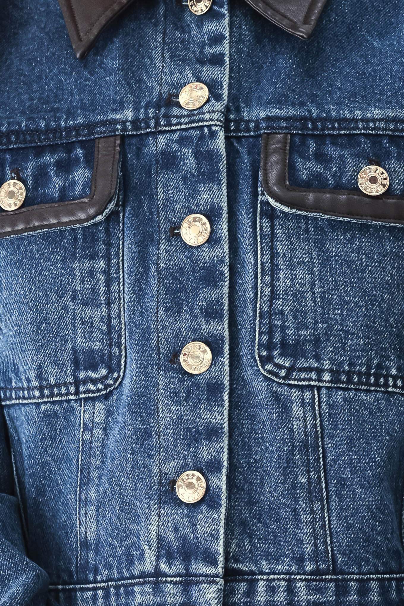 VINTAGE DENIM RENDEZVOUS DENIM CROP JACKET - Flying Tomato - Flyclothing LLC