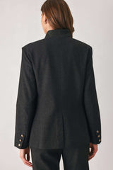 COMMAND NOIR BLACK ASYMMETRICAL MILITARY JACKET - Flying Tomato - Flyclothing LLC