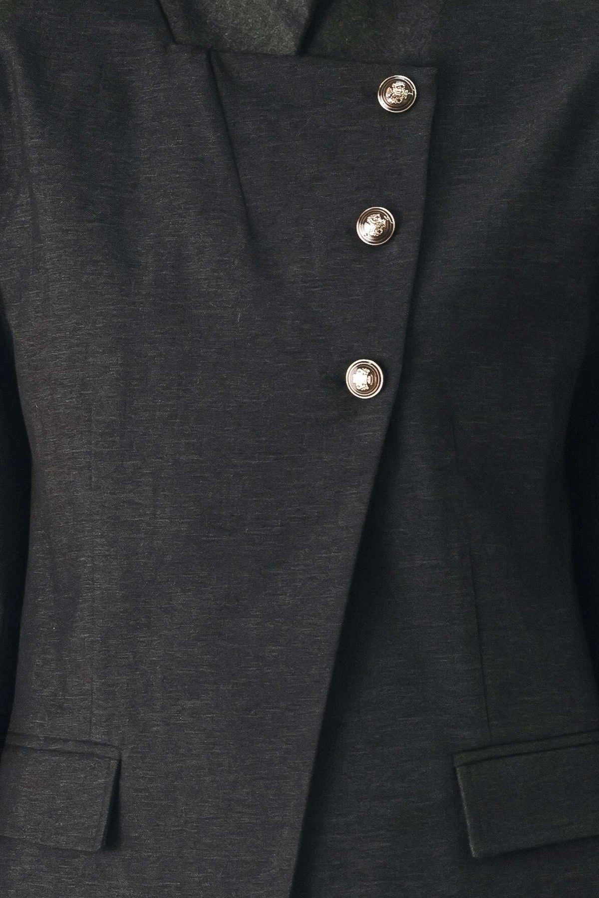 COMMAND NOIR BLACK ASYMMETRICAL MILITARY JACKET - Flying Tomato - Flyclothing LLC
