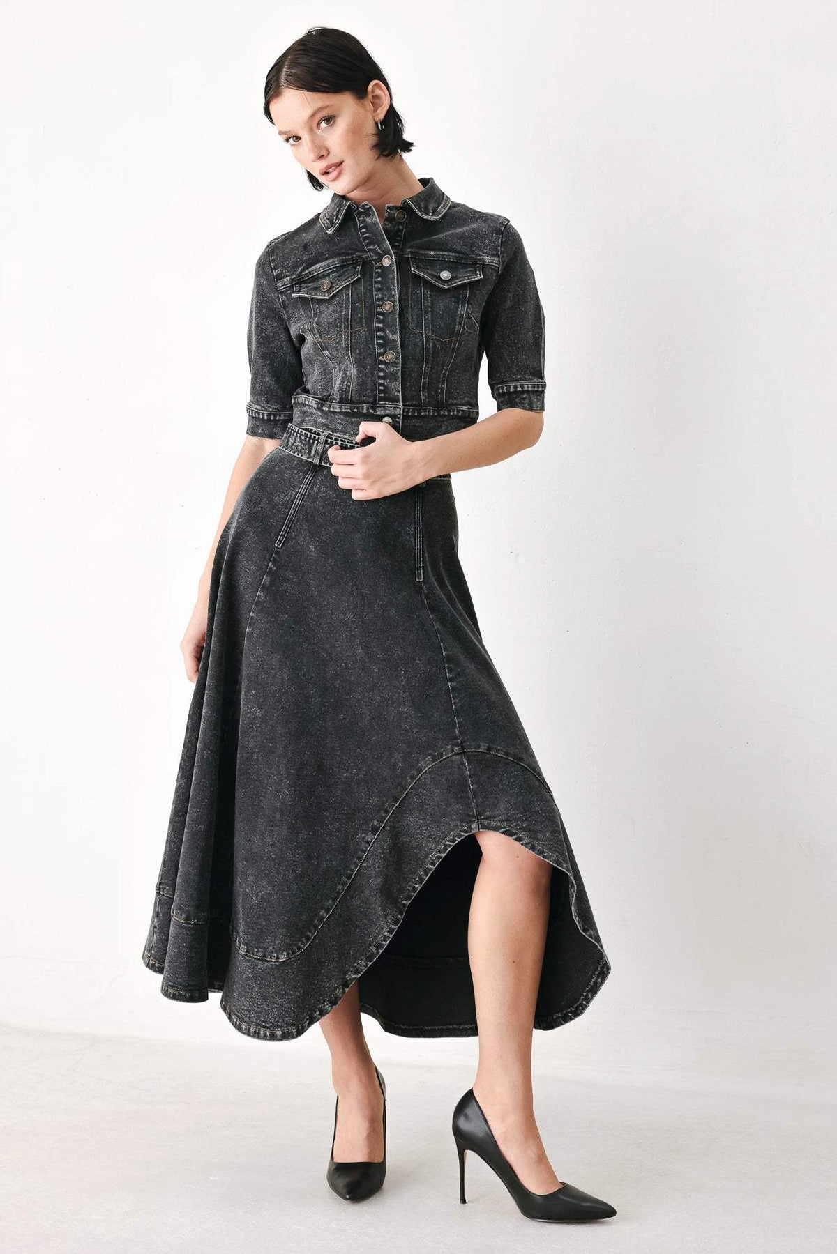SHADOW STITCH ROMANCE DENIM CROP JACKET - Flying Tomato - Flyclothing LLC