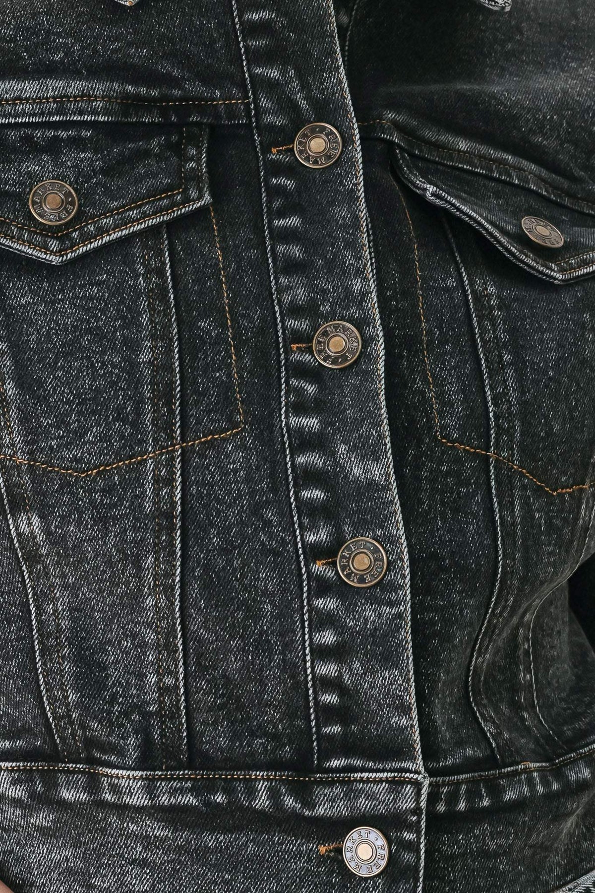 SHADOW STITCH ROMANCE DENIM CROP JACKET - Flying Tomato - Flyclothing LLC