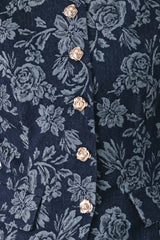 MIDNIGHT ROSE JACQUARD DENIM VEST