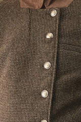 HERITAGE CHARM HOUNDSTOOTH CROP JACKET - Flying Tomato - Flyclothing LLC