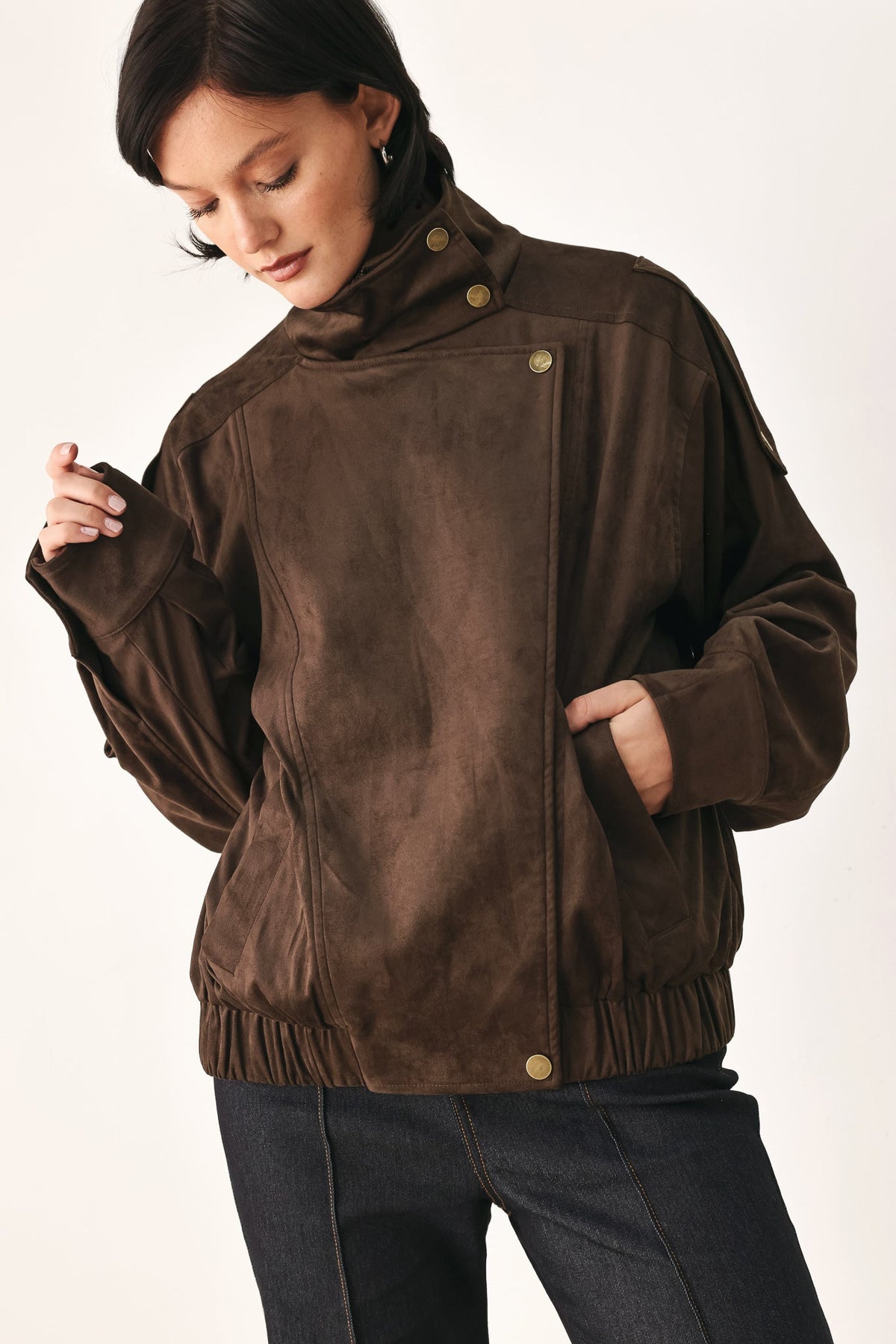 DOWNTOWN DARLING FAUX LEATHER BOMBER JACKET - Flying Tomato - Flyclothing LLC