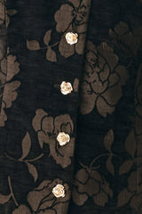COCOA TAPESTRY BROWN JACQUARD BUTTON-DOWN TOP