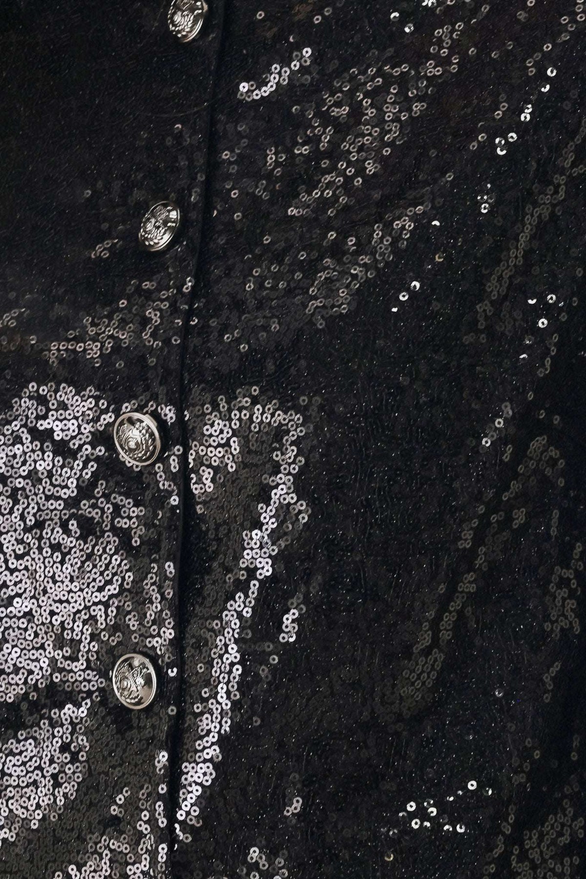 MIDNIGHT DISCO BLACK SEQUIN CROPPED JACKET - Flying Tomato - Flyclothing LLC