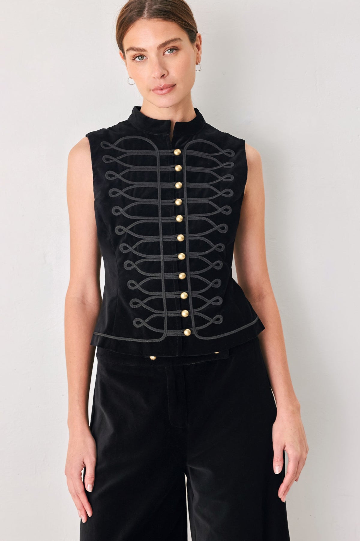 VELVET COMMAND BLACK MILITARY VEST - Flying Tomato - Flyclothing LLC