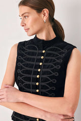 VELVET COMMAND BLACK MILITARY VEST - Flying Tomato - Flyclothing LLC