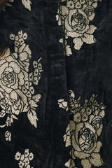 GILDED VELVET BLACK/GOLD JACQUARD CROPPED JACKET - Flying Tomato - Flyclothing LLC