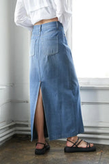 A LEAP OF FAITH MIDI DENIM SKIRT - Flying Tomato - Flyclothing LLC