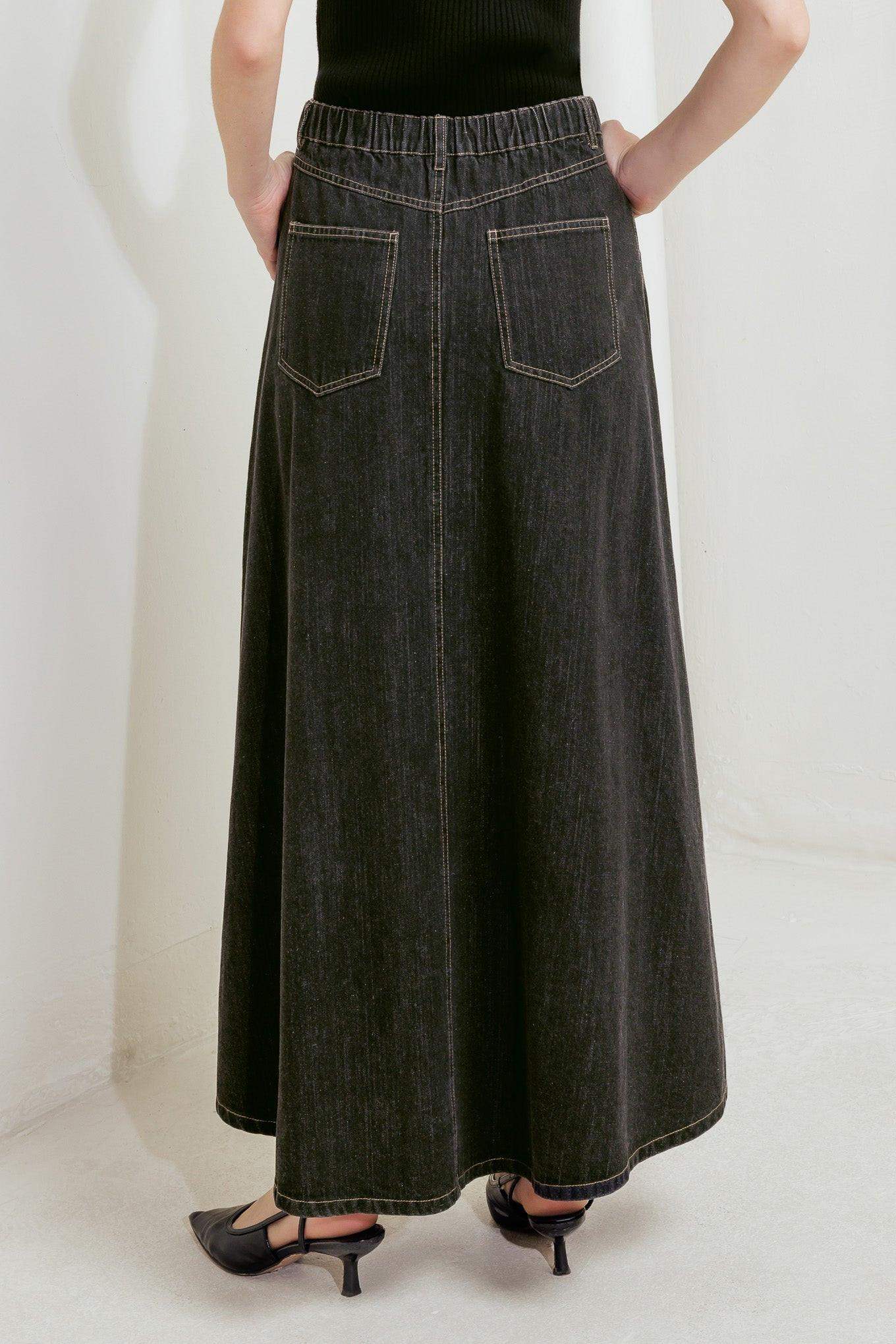 TRADING SECRETS DENIM SKIRT - Flying Tomato - Flyclothing LLC