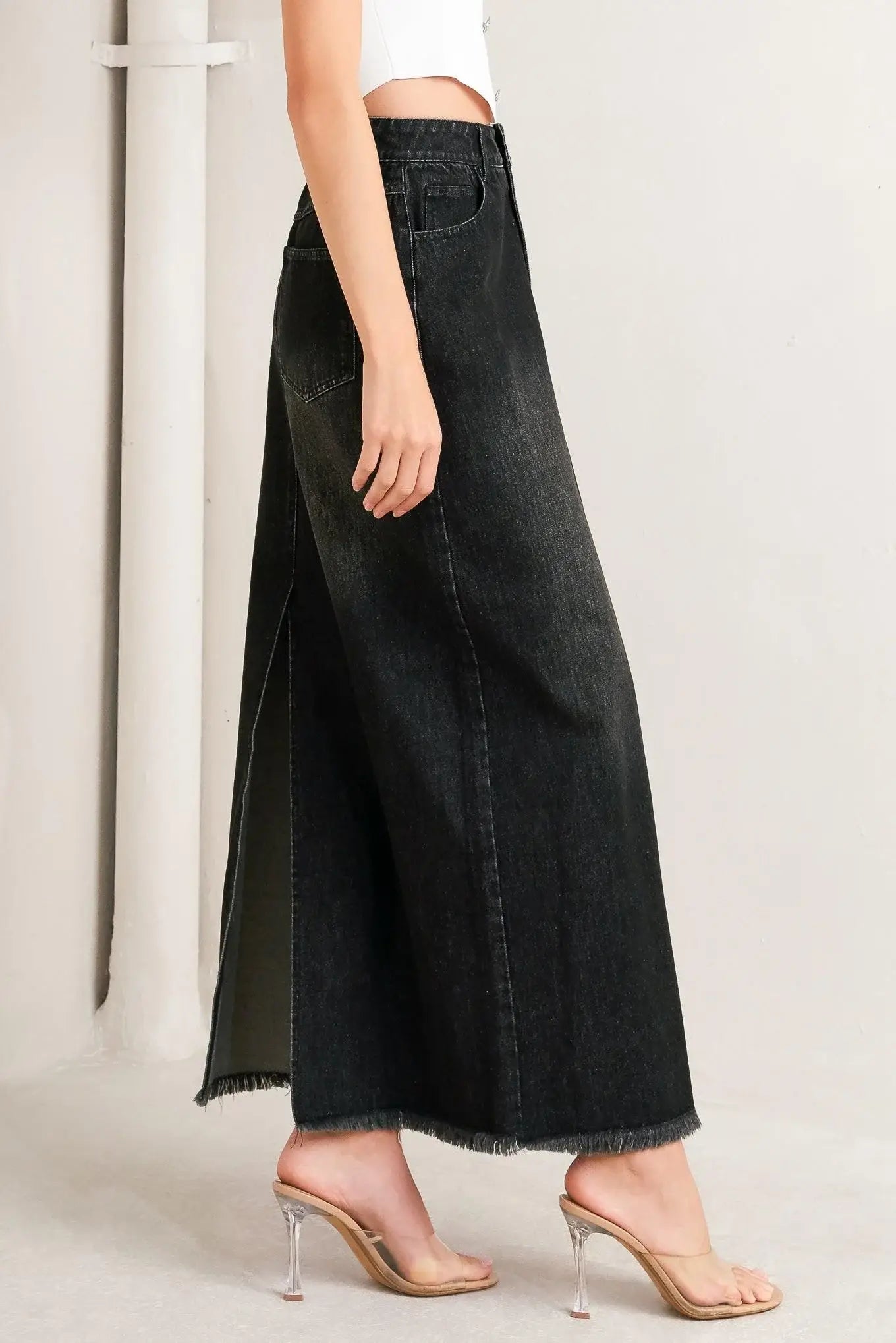 TALK ABOUT BEAUTY DENIM MIDI SKIRT - Flying Tomato - Flyclothing LLC