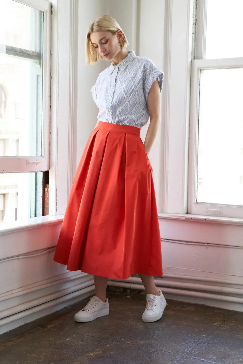 LOVE OF MINE WOVEN MIDI SKIRT - Flying Tomato - Flyclothing LLC