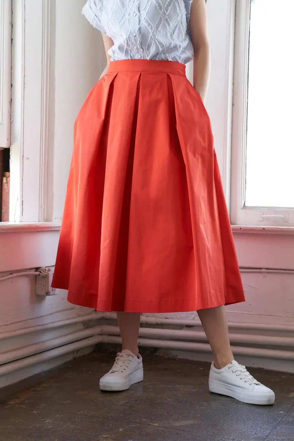 LOVE OF MINE WOVEN MIDI SKIRT - Flying Tomato - Flyclothing LLC