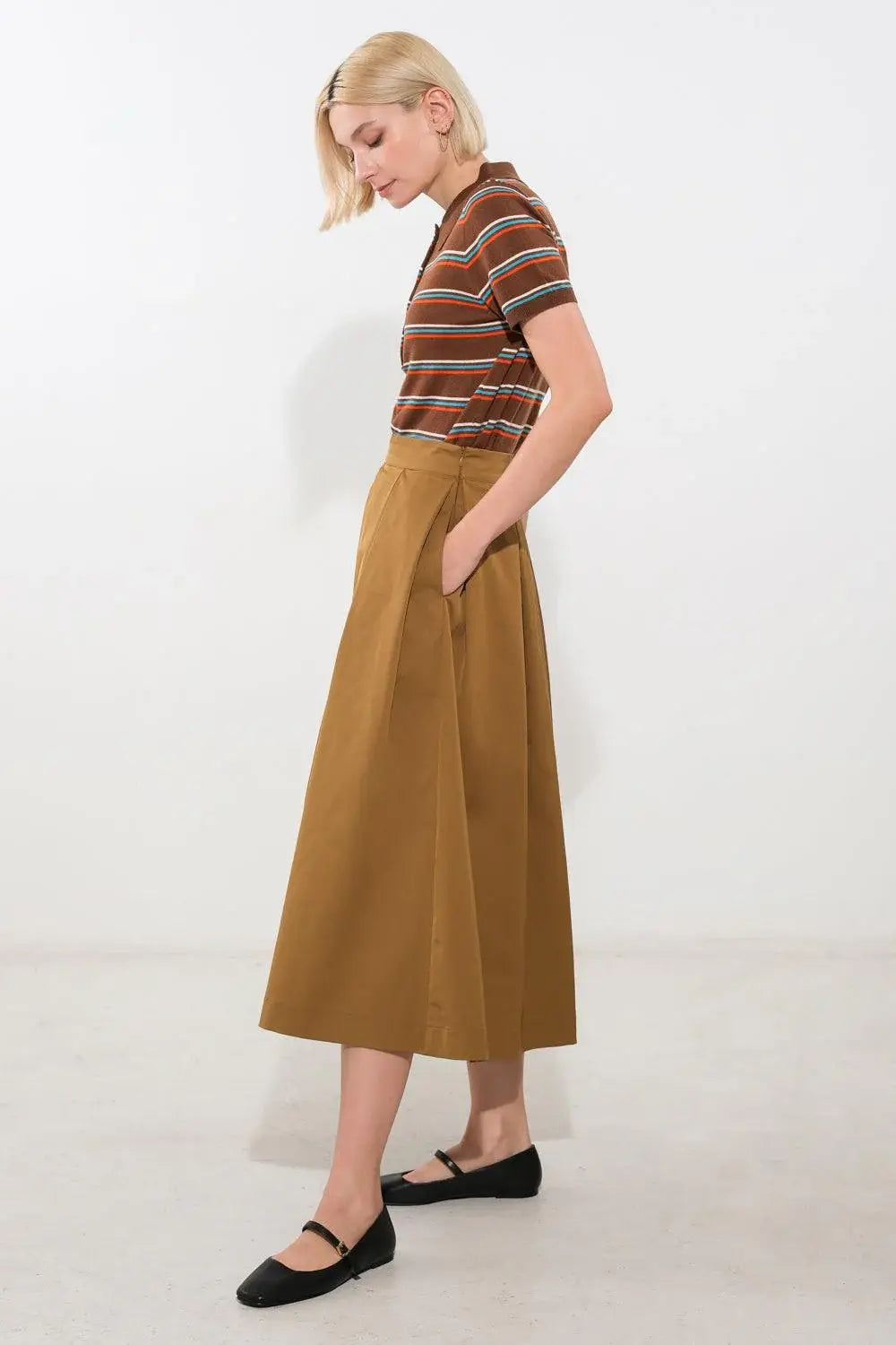 LOVE OF MINE WOVEN MIDI SKIRT - Flying Tomato - Flyclothing LLC