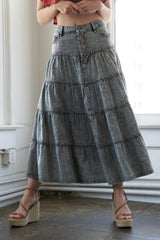 SIMPLE STATEMENT DENIM MIDI SKIRT - Flying Tomato - Flyclothing LLC