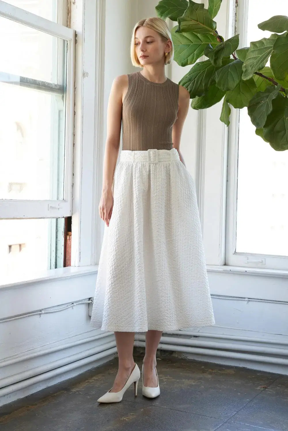 TALK TO THE SAND WOVEN MIDI SKIRT - Flying Tomato - Flyclothing LLC