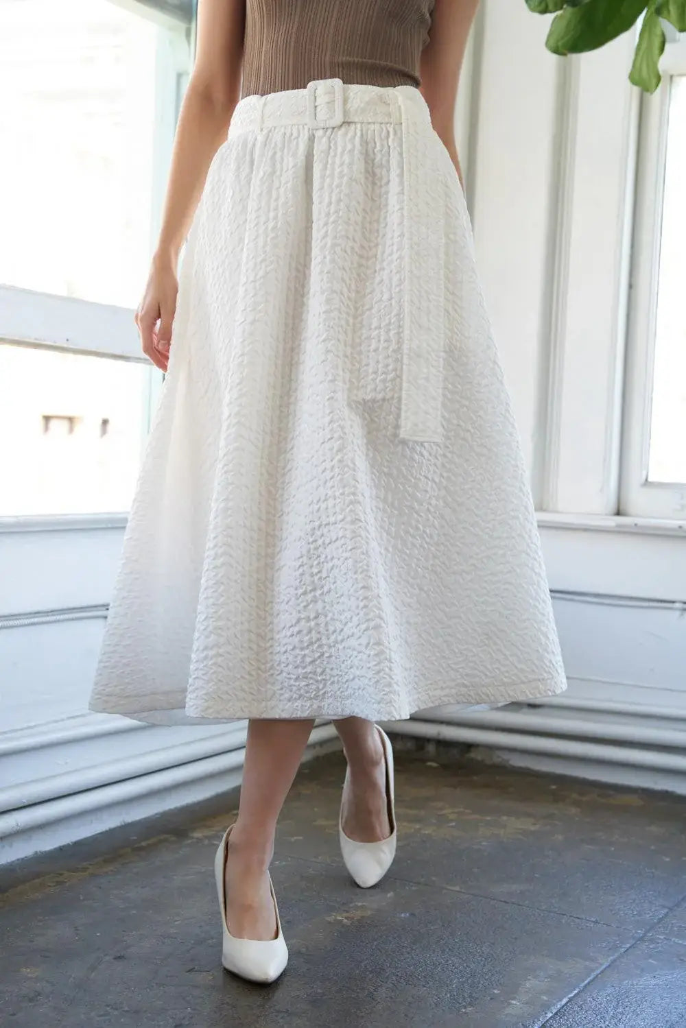 TALK TO THE SAND WOVEN MIDI SKIRT - Flying Tomato - Flyclothing LLC