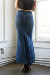 WHISPERING WINDS DENIM MIDI SKIRT - Flying Tomato - Flyclothing LLC