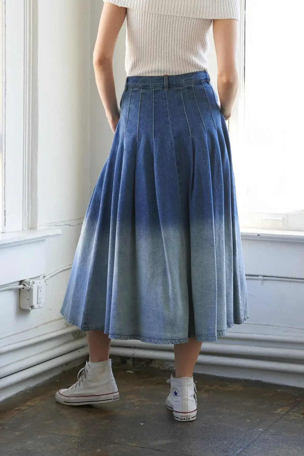 STATE OF MIND DENIM MIDI SKIRT - Flying Tomato - Flyclothing LLC