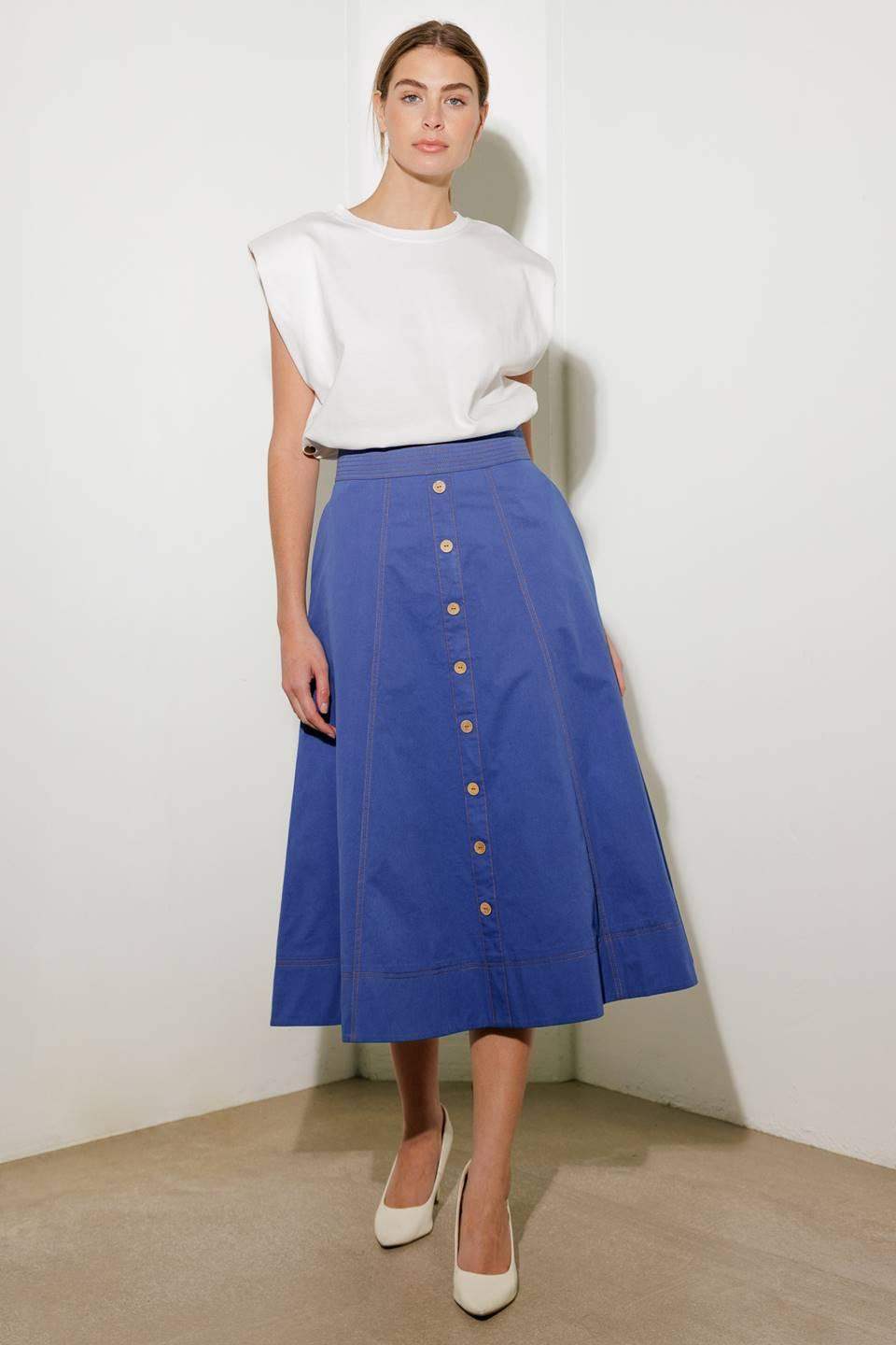 ENCHANTED ELEGANCE MIDI SKIRT - Flying Tomato - Flyclothing LLC