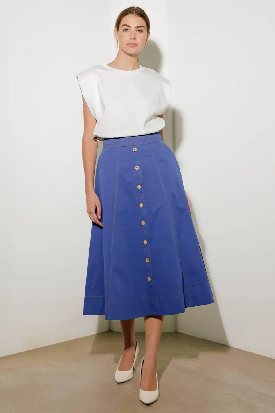 ENCHANTED ELEGANCE MIDI SKIRT - Flying Tomato - Flyclothing LLC