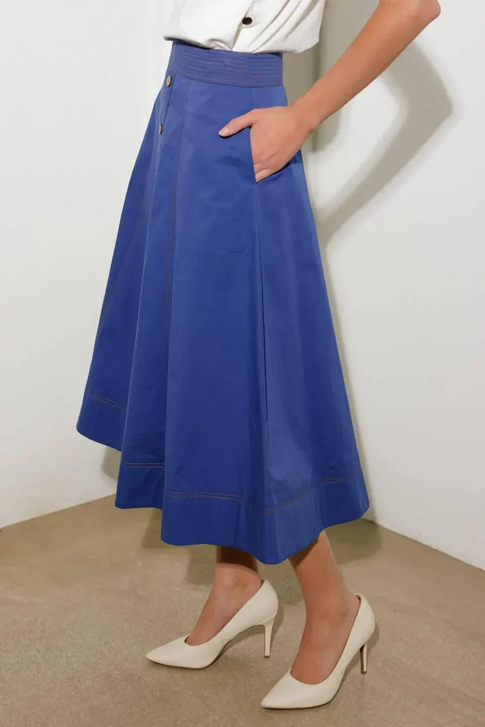 ENCHANTED ELEGANCE MIDI SKIRT - Flying Tomato - Flyclothing LLC