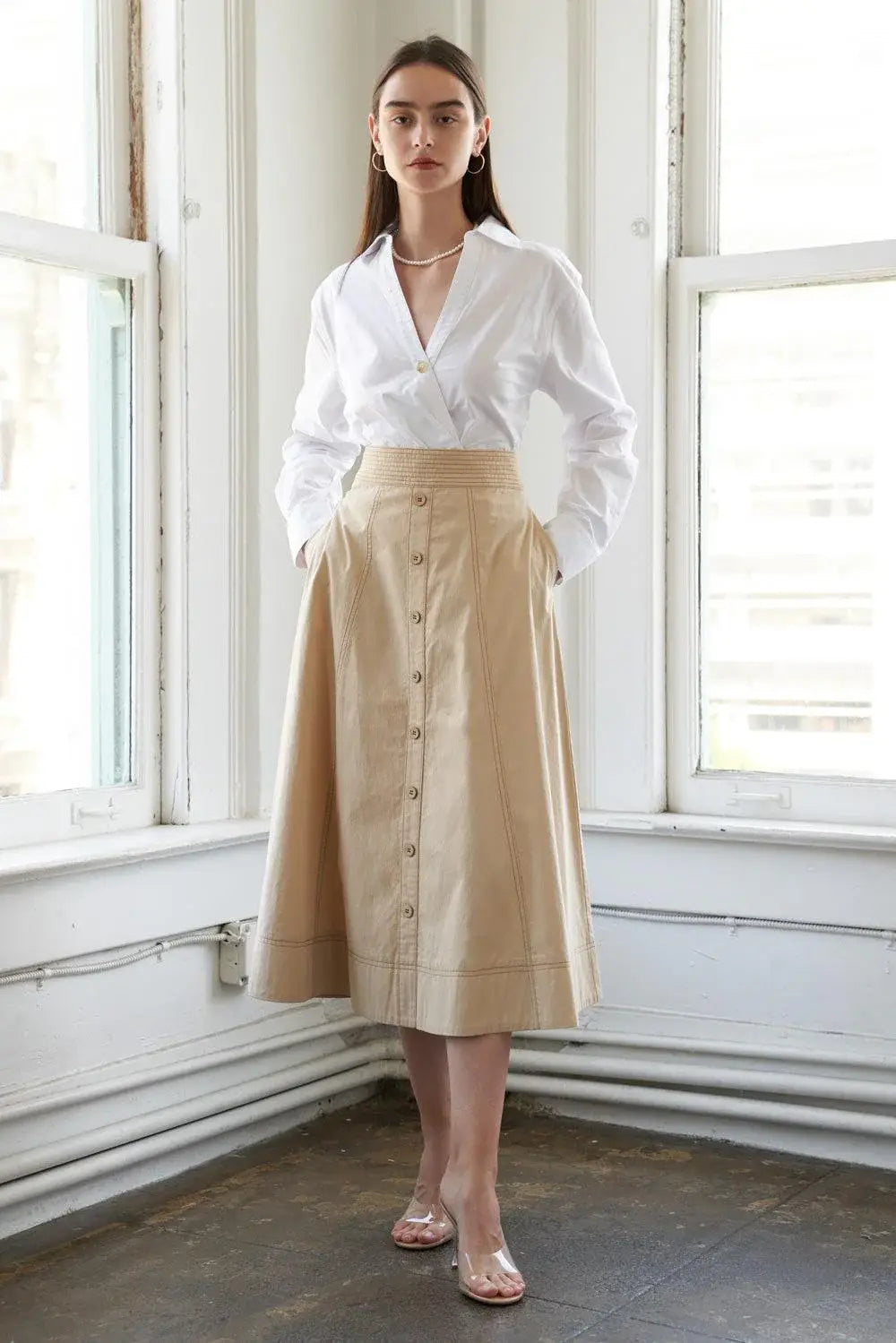 ENCHANTED ELEGANCE MIDI SKIRT - Flying Tomato - Flyclothing LLC