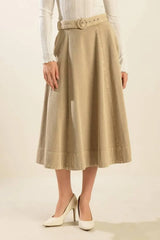 YOU KNOW IT TWILL MIDI SKIRT - Flying Tomato - Flyclothing LLC
