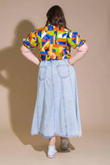 URBAN COWGIRL DENIM MIDI SKIRT - Flying Tomato - Flyclothing LLC