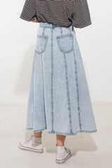 URBAN COWGIRL DENIM MIDI SKIRT - Flying Tomato - Flyclothing LLC