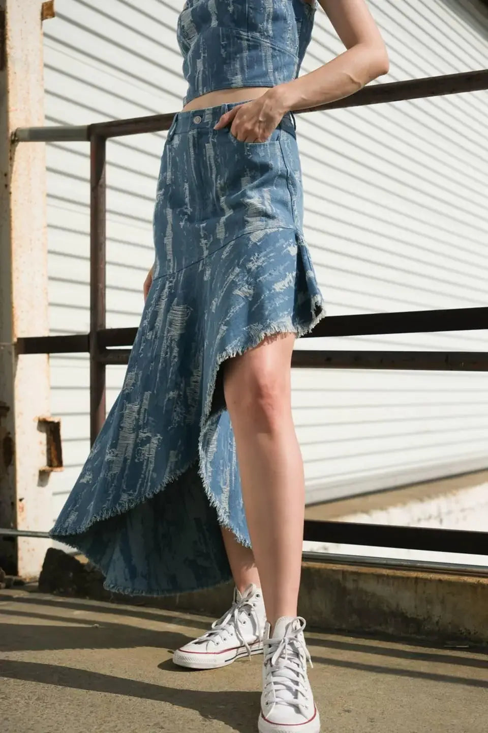 BREEZY ADORATION DENIM SKIRT - Flying Tomato - Flyclothing LLC