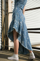 BREEZY ADORATION DENIM SKIRT - Flying Tomato - Flyclothing LLC