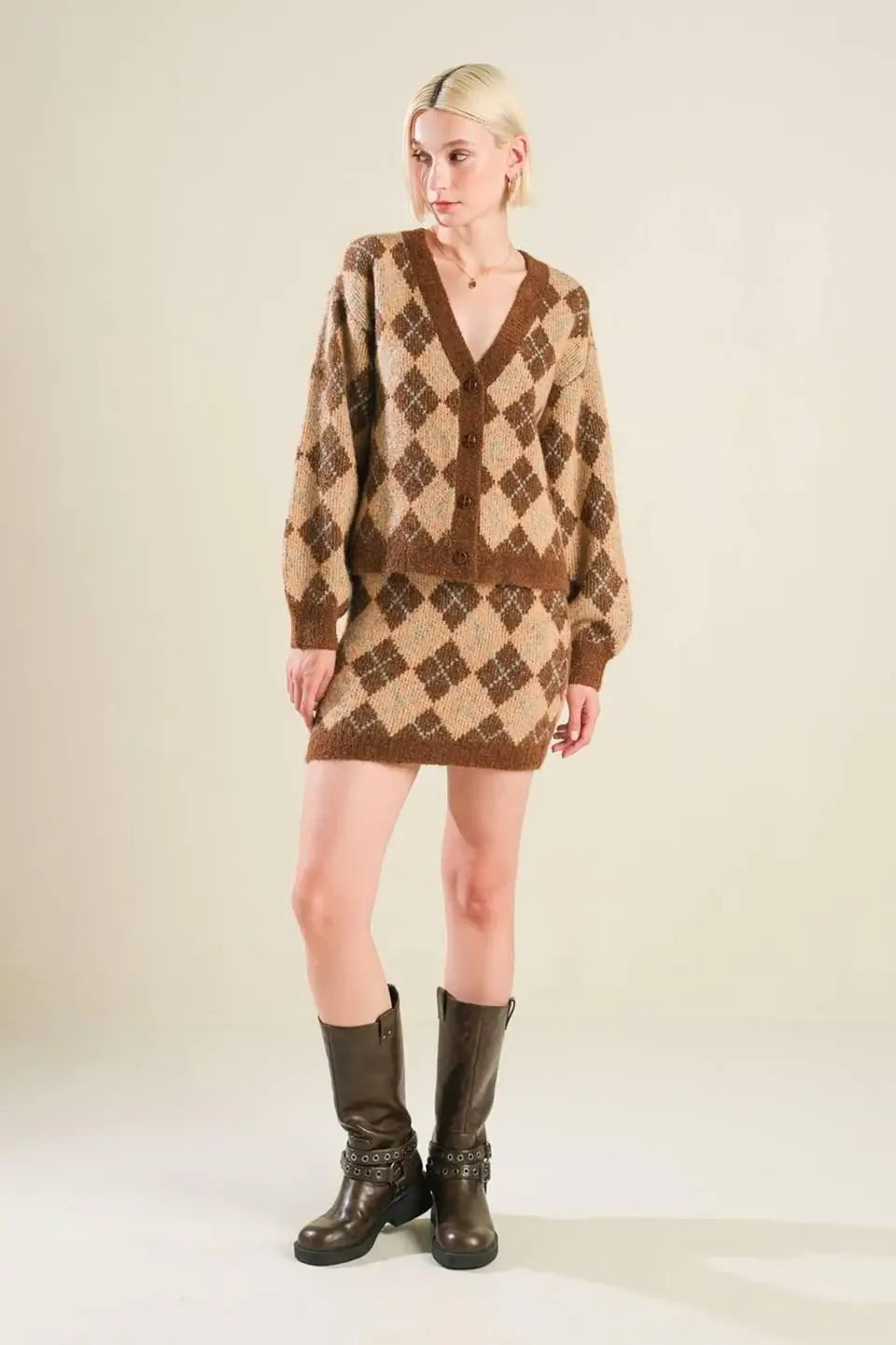 CHAMPAGNE COAST SWEATER MINI SKIRT - Flying Tomato - Flyclothing LLC