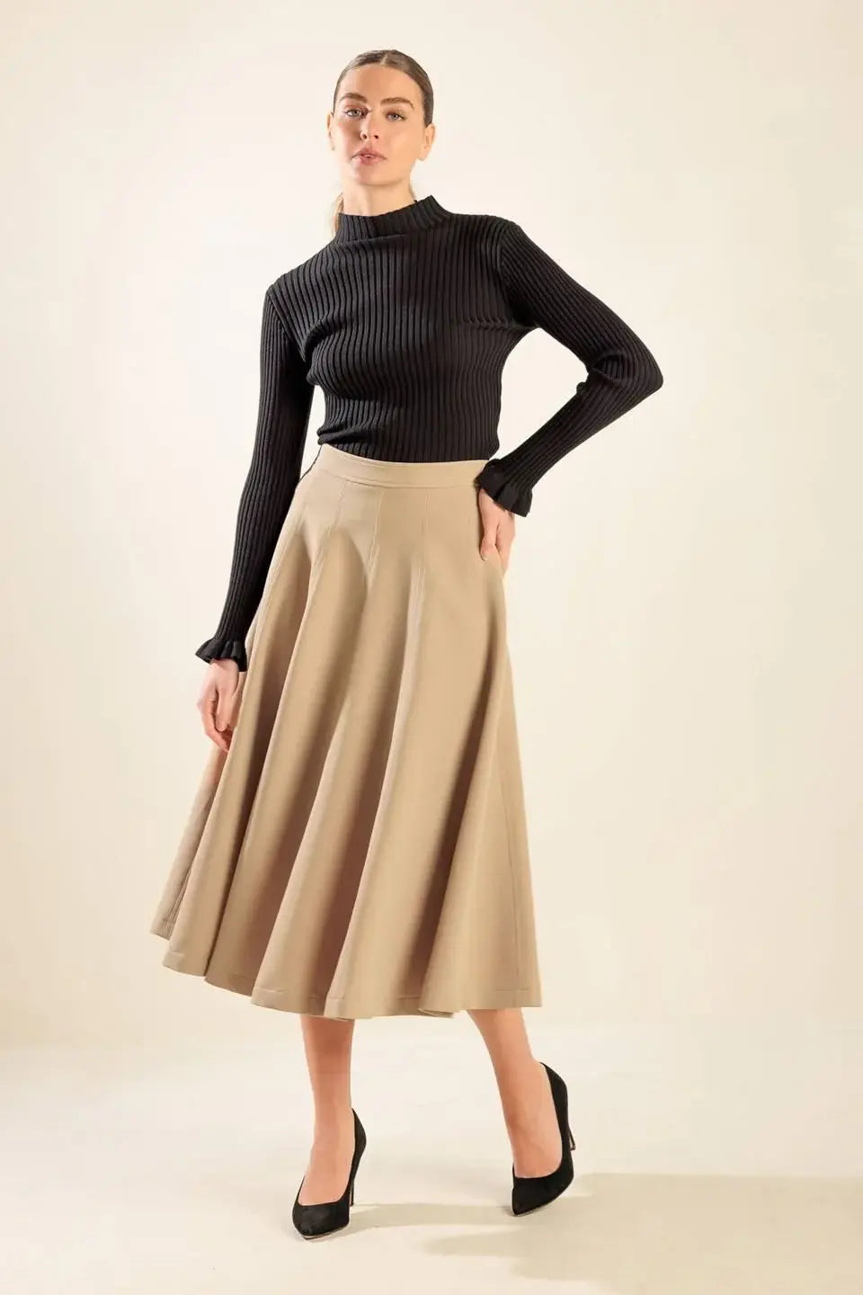 FALLING INTO BLISS WOVEN MIDI SKIRT - Flying Tomato - Flyclothing LLC