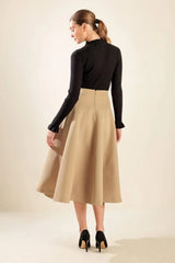 FALLING INTO BLISS WOVEN MIDI SKIRT - Flying Tomato - Flyclothing LLC