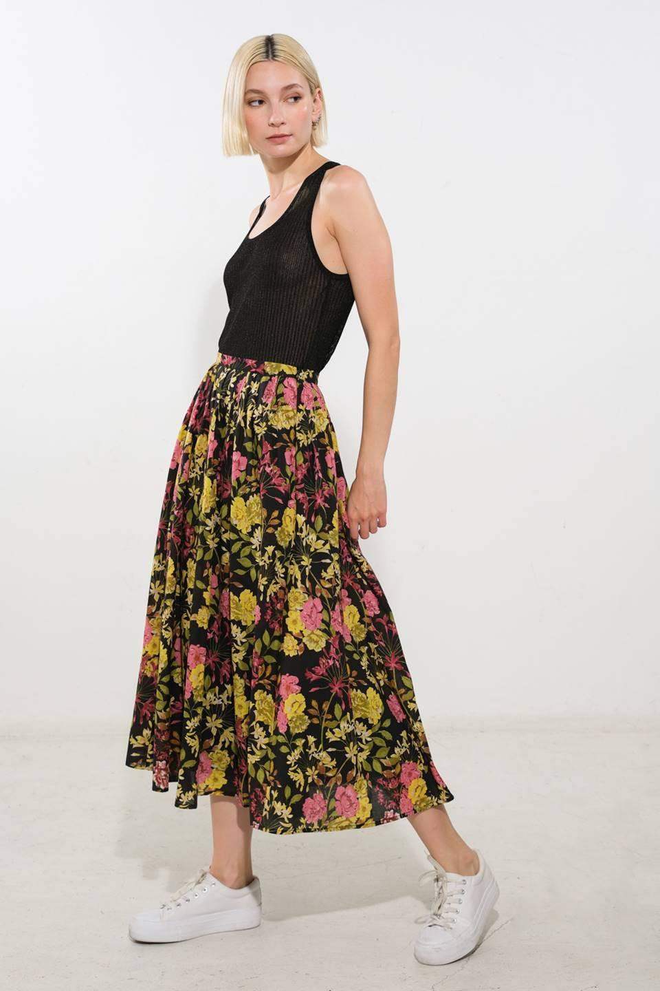 LOVE YOU MORE WOVEN MIDI SKIRT - Flying Tomato - Flyclothing LLC