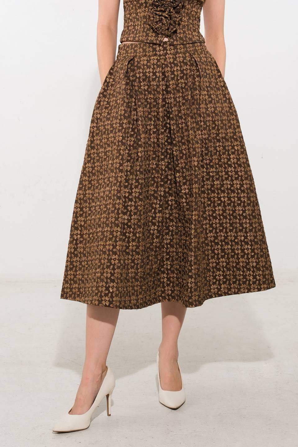 UPGRADED EVENT WOVEN MIDI SKIRT - Flying Tomato - Flyclothing LLC