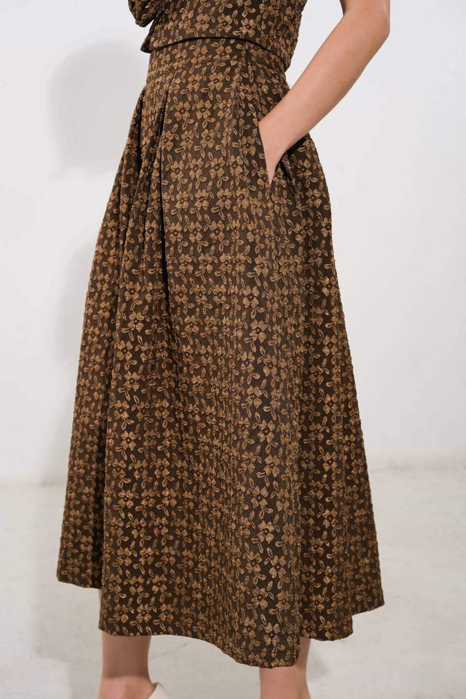 UPGRADED EVENT WOVEN MIDI SKIRT - Flying Tomato - Flyclothing LLC