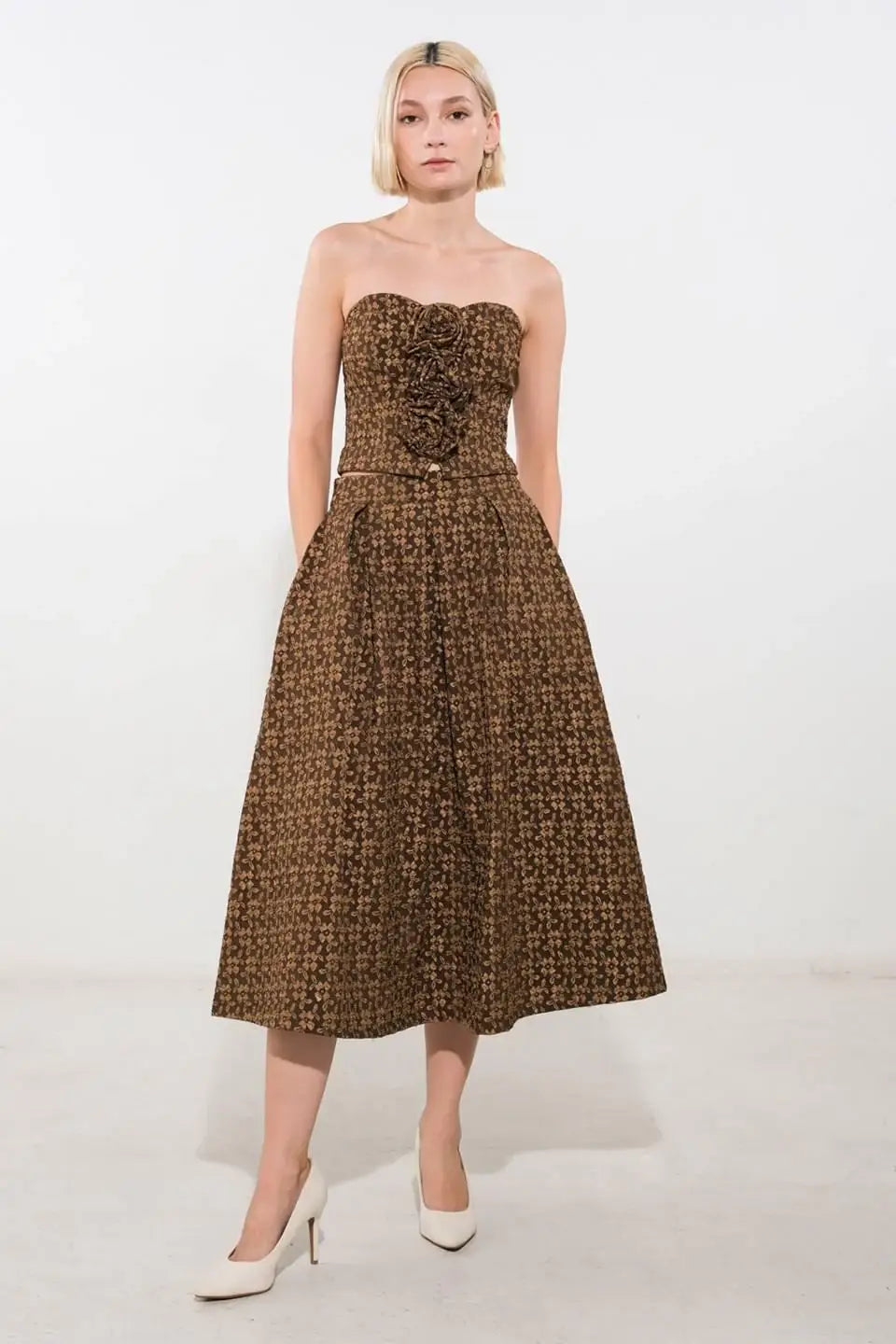 UPGRADED EVENT WOVEN MIDI SKIRT - Flying Tomato - Flyclothing LLC