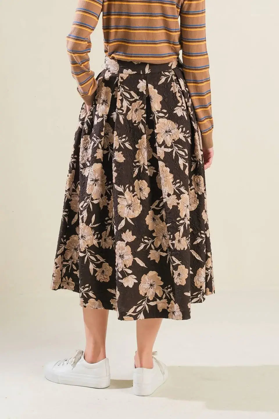 POSH PRESENCE WOVEN MIDI SKIRT - Flying Tomato - Flyclothing LLC