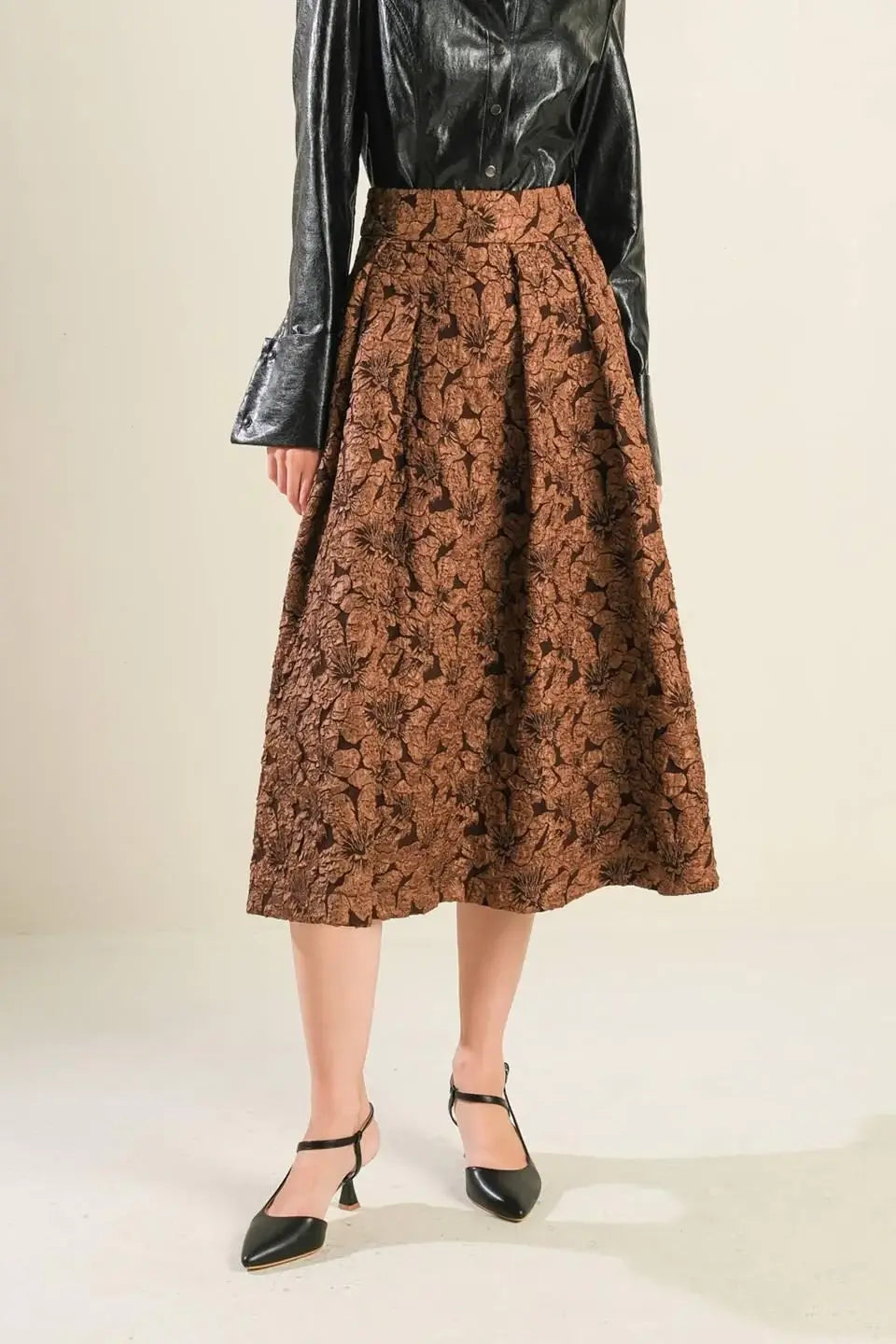 ETERNAL DEVOTION WOVEN FULL MIDI SKIRT - Flying Tomato - Flyclothing LLC