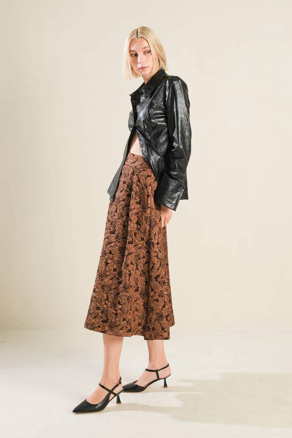 ETERNAL DEVOTION WOVEN FULL MIDI SKIRT - Flying Tomato - Flyclothing LLC