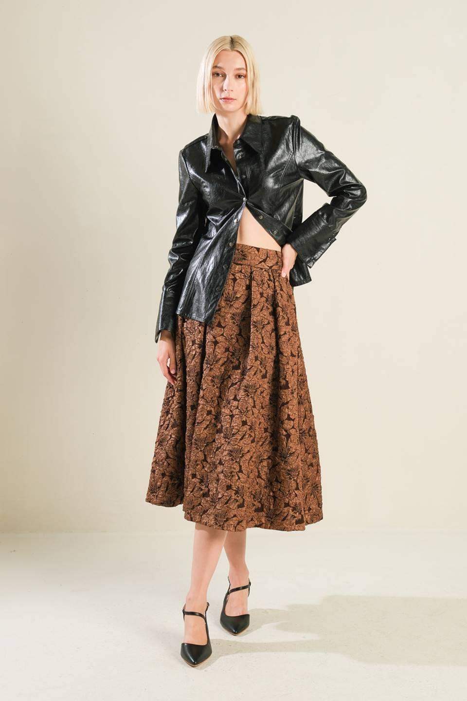 ETERNAL DEVOTION WOVEN FULL MIDI SKIRT - Flying Tomato - Flyclothing LLC