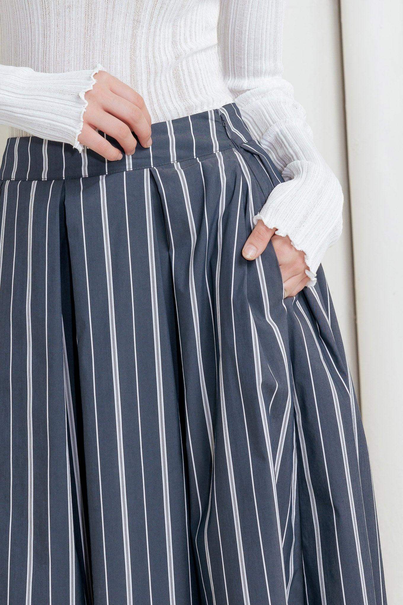 BEHIND THE GRIN WOVEN MIDI SKIRT - Flying Tomato - Flyclothing LLC