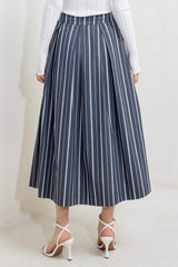 BEHIND THE GRIN WOVEN MIDI SKIRT - Flying Tomato - Flyclothing LLC