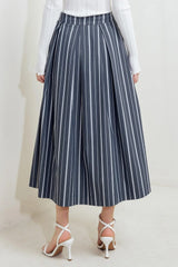 BEHIND THE GRIN WOVEN MIDI SKIRT - Flying Tomato - Flyclothing LLC