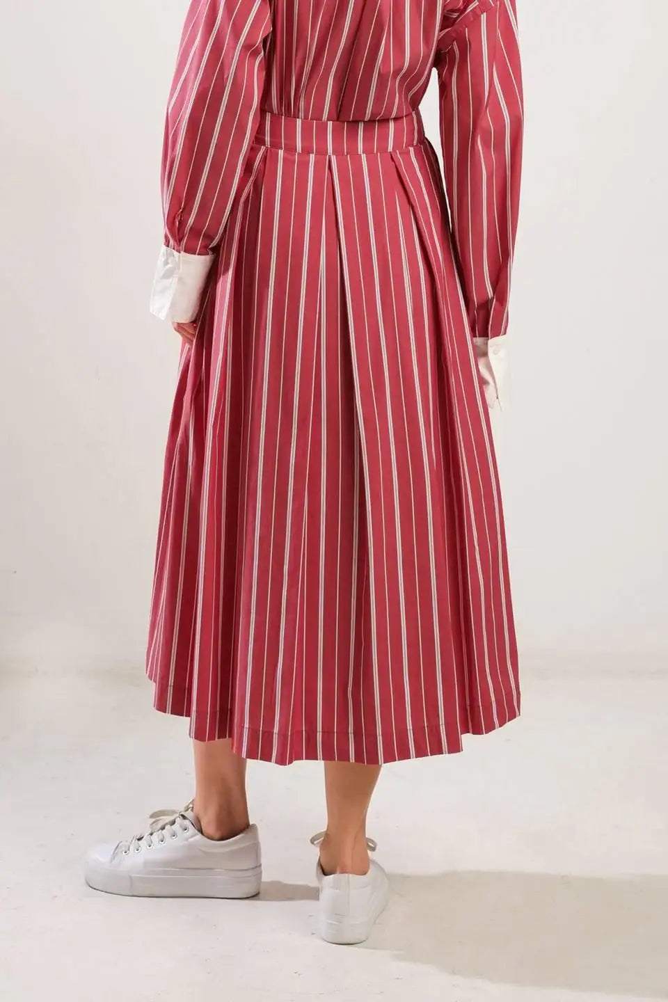 BEHIND THE GRIN WOVEN MIDI SKIRT - Flying Tomato - Flyclothing LLC