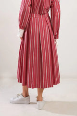 BEHIND THE GRIN WOVEN MIDI SKIRT - Flying Tomato - Flyclothing LLC